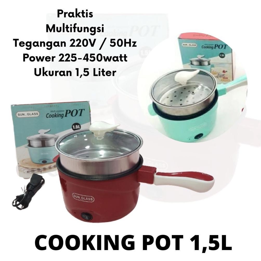 Panci Listrik Serbaguna 1.5L- Electric Cooking Pot Multifunction