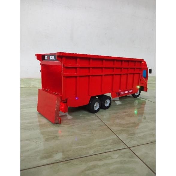 Miniatur mobil truk tronton kayu mobilan truck oleng mainan anak laki P70cm PAKAI LAMPU