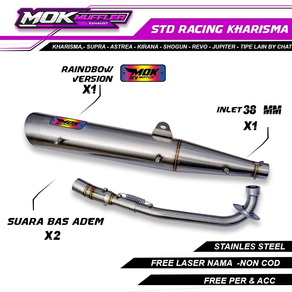 Knalpot Standar Racing Bebek Honda Karisma Supra X 125 Dll