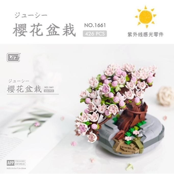 Nano Block Bricks Lego Flower LOZ MINI SAKURA Puzzle Mainan Balok Susun Mini Building Block