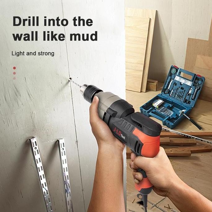 Promo Jld Mesin Bor Listrik 13Mm Bolak Balik Electric Drill 480W Mesin Bor Murah Bor Beton Kayu Besi
