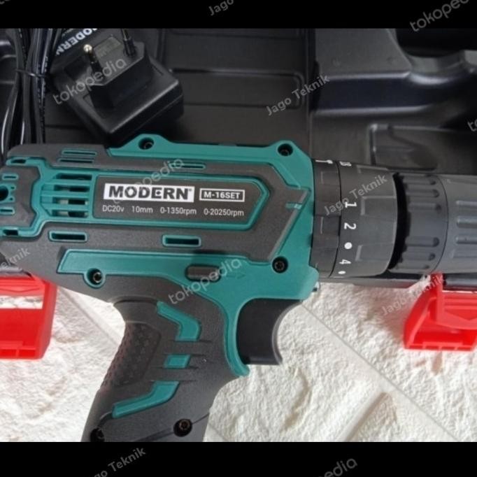Murah Mesin Bor Cas 20V Baterai M16 Cordless Impact Modern M 16 Modern M-16