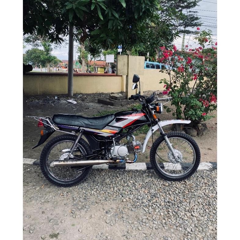 KNALPOT KCT RACING ORIGINAL HONDA WIN 100 LEHER BLUE