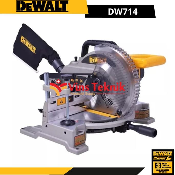 Promo Dewalt Dw 714 Mesin Potong Aluminium Kayu Mitre Saw Dw714 Miter Saw