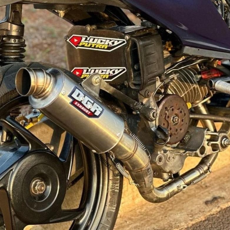 KNALPOT DGR TYPE BULAT RATA BEAT KARBU/INJEKSI/DELUXE