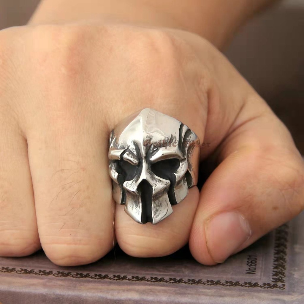 Cincin Tengkorak Gaya Punk Unik Pria
