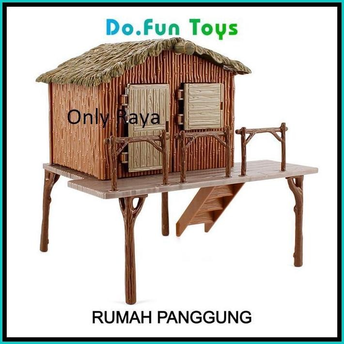 MAINAN MINIATUR DIORAMA RUMAH JERAMI  / GUBUK JERAMI / RUMAH PANGGUNG / RUMAH PETANI