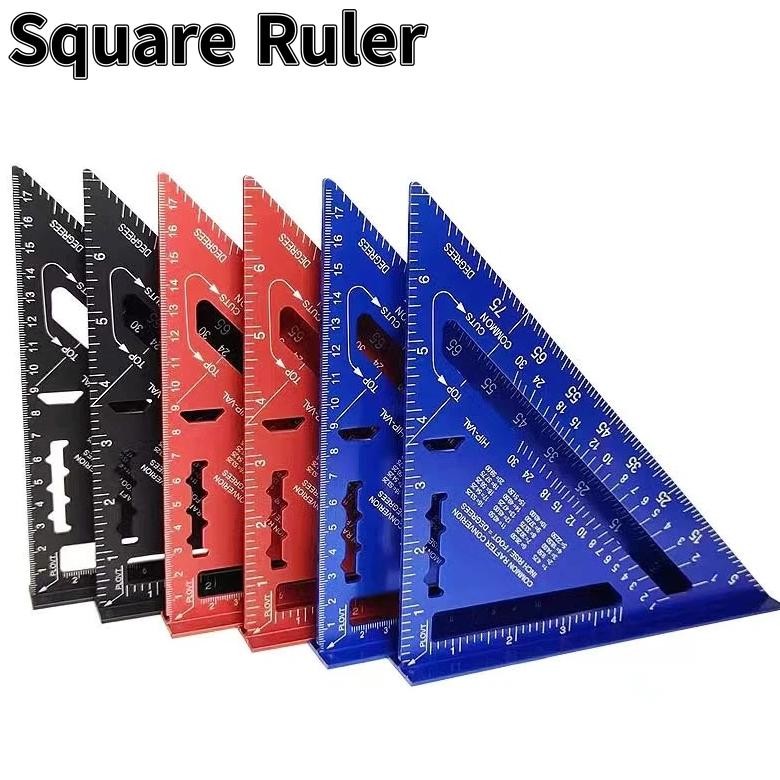 

7Inch Rafter Square Carpenter Measuring Layout Tool Alloy Metal Triangle Ruler Protractor For Woodworking And Carpentry