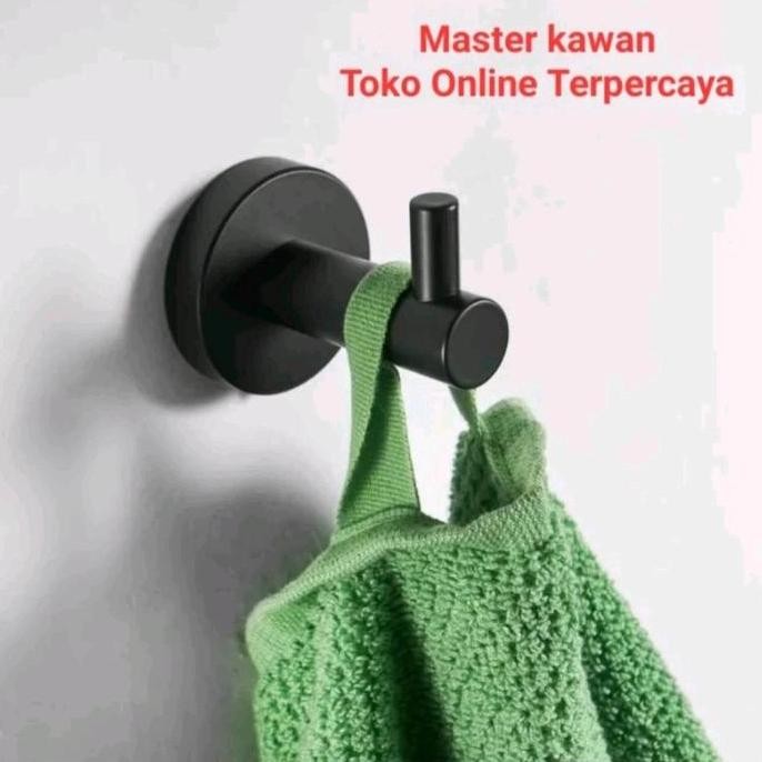 Single Hook Stainless Hitam /Single Hook Stainless /Kapstok Baju 1 Kait