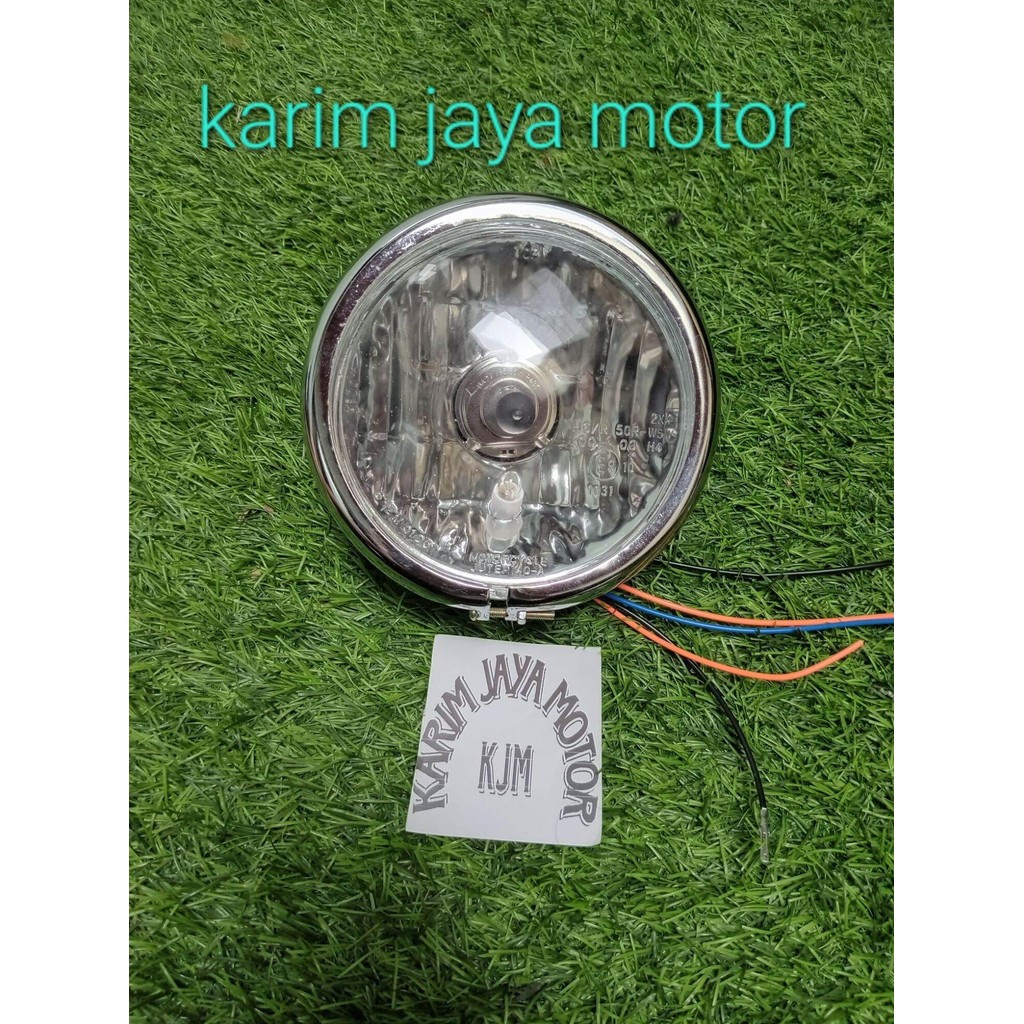 Paket lampu depan jute pesek set sen acipi besi set stopan bulat custom japstyle GL CB MEGAPRO TIGER