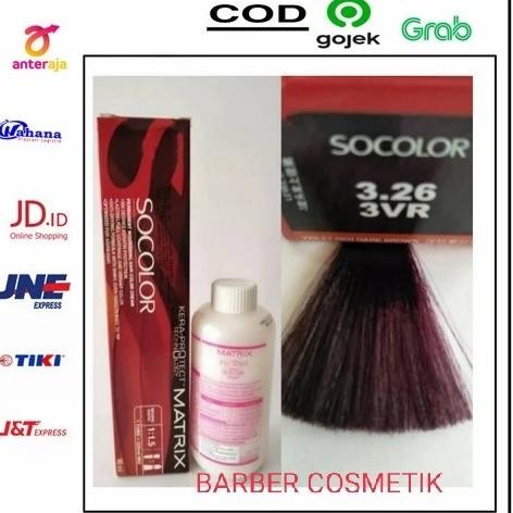 matrix socolor 3.26 violet red dark brown + oxidant, pewarna rambut