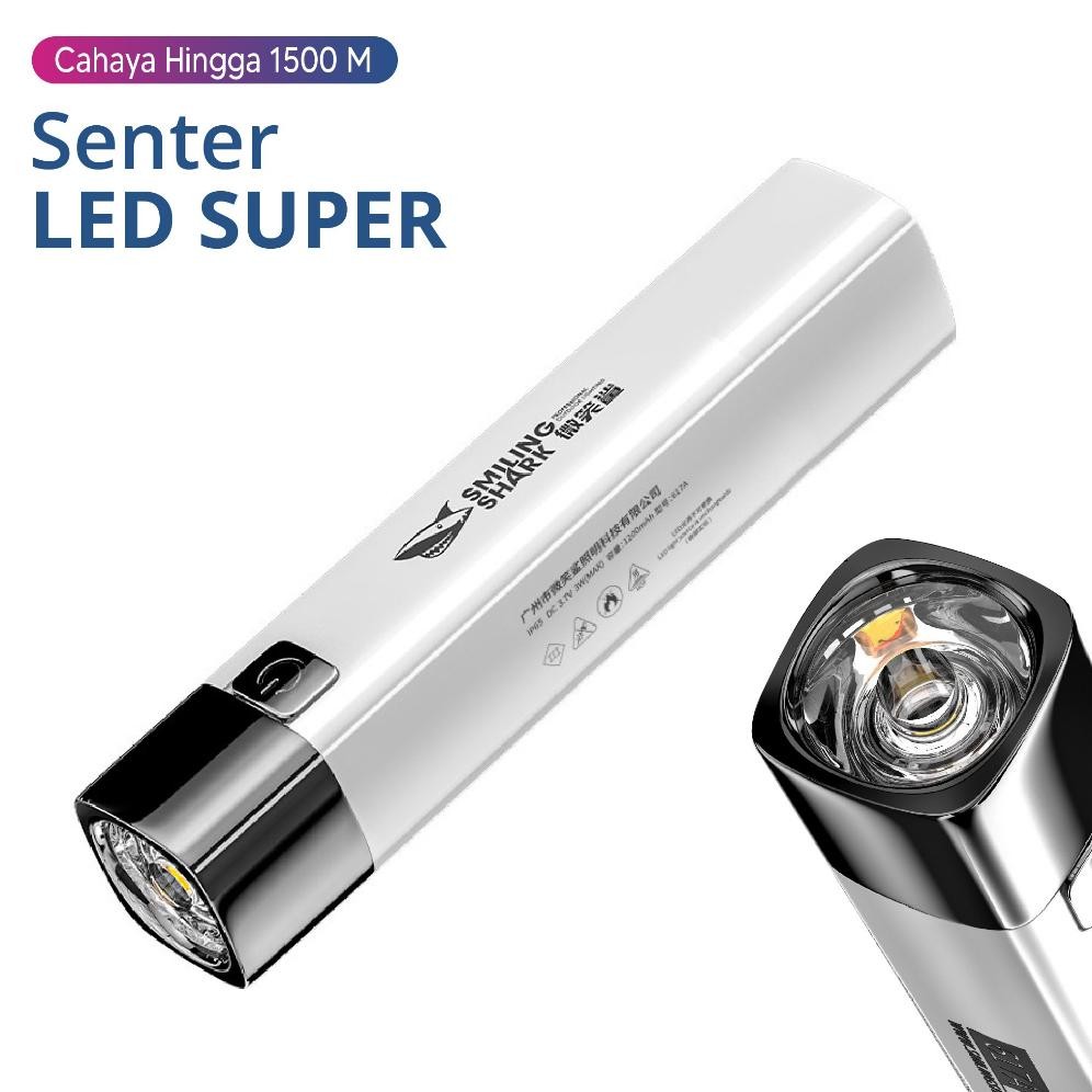 Senter Led Super Terang Hingga 600 Meter (Original)/ Jarak Jauh/ Senter / Lampu Senter Swat Paket Le