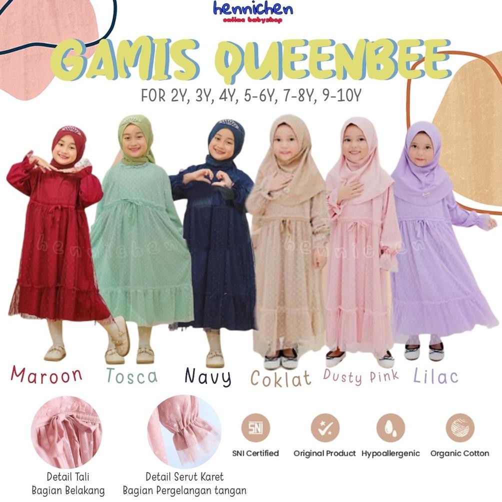 5.5 Baju Lebaran Smilee Gamis Quenbee Gamis Tile Anak Perempuan Gamis Polkadot Edisi Baju Lebaran An