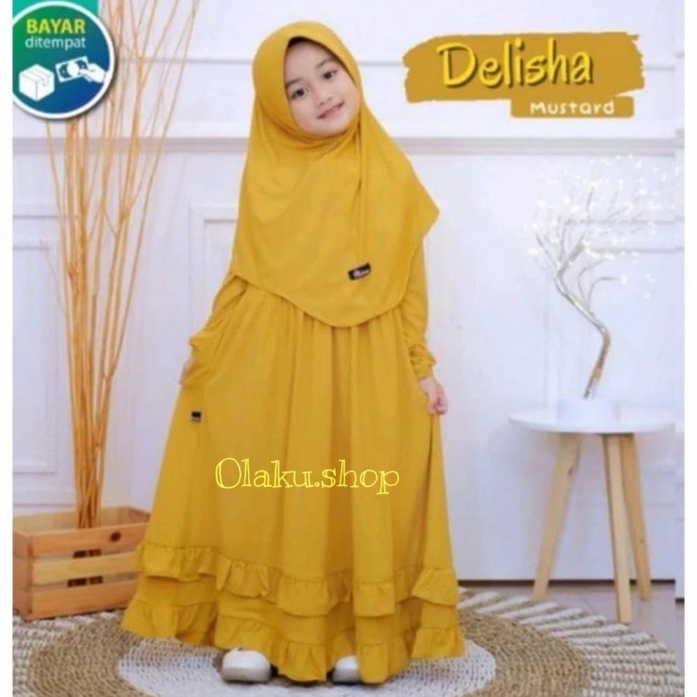 Baju Gamis Anak Perempuan 2 - 12 Tahun Pakai Hijab / Pakaian Muslim Anak Perempuan Terbaru / Pakaian