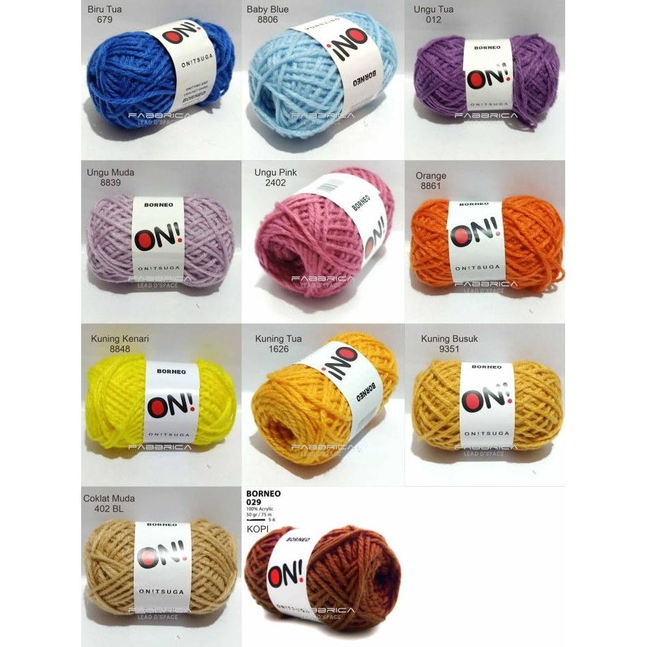 ready  BENANG WOOL RAJUT ONITSUGA BORNEO WOL TEBAL 2