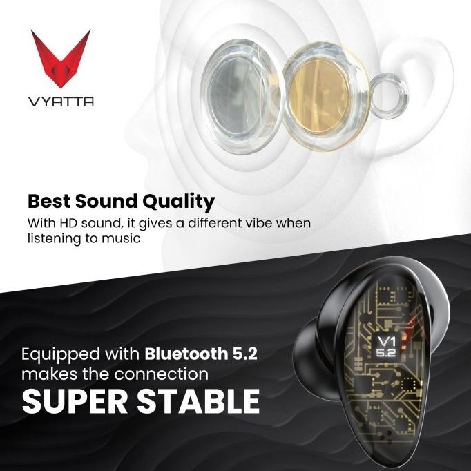 VYATTA AIRBOOM NANO G TWS BLUETOOTH HEADSET EARPHONE GAMING