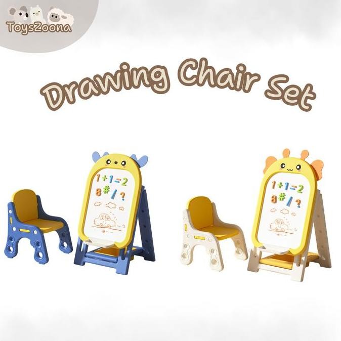 

Toyszoona Drawing Chair Set Papan Tulis Mewarnai Anak Plastik Magnet Co