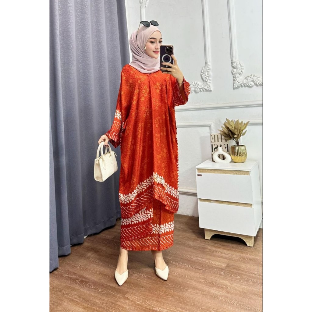 Cuci Gudang  Setelan Batik Set Melayu Aruna Set Kaftan Tunik Aruna Termurah