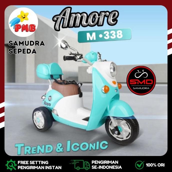 Motor Aki Mainan Anak Cas Remot Pmb M-338 Amore Scoopy 6V Bdg Co