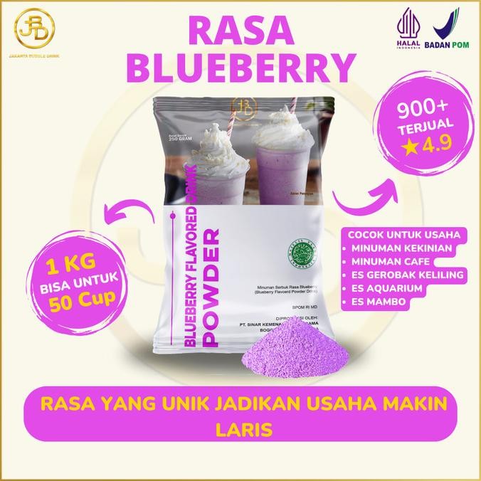 

Spesial Promo/ Bubuk Minuman Premium Blueberry 1Kg || Jakarta Bubble Drink [Terlaris/Terbaru/Recommended]