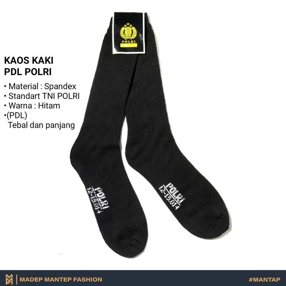 Kaos Kaki Pdl Polri Tebal Panjang Kaos Kaki Hitam Pendidikan Polri Tni Kaos Kaki Tni Polri  - Kaos K