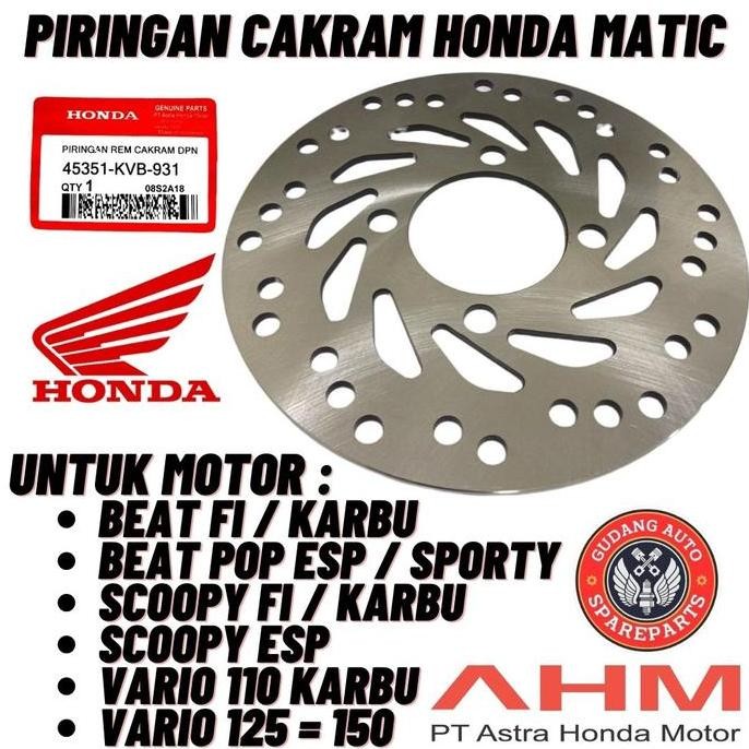AHM Part Piringan Cakram Depan Honda Beat FI ESP Pop Karbu Vario 110 125 150 Scoopy FI ESP Karbu Dis