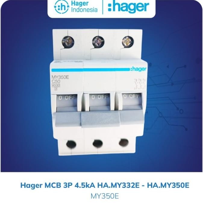 Spesial Hager Mcb Listrik 3 Phase 50A 50 Ampere 4.5Ka - My350E
