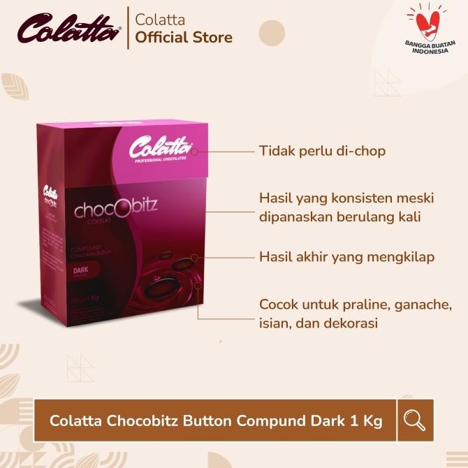 

Promo Colatta Chocobitz Button Compound Chocolate Dark - Coklat Batang 1Kg