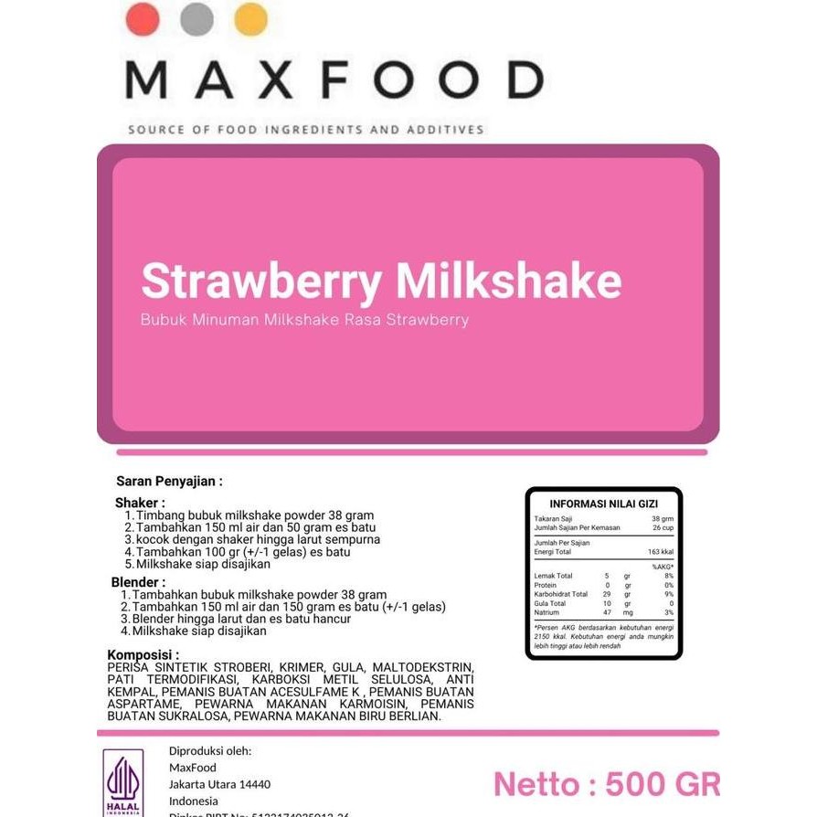 

Spesial Promo/ Strawberry Milkshake Powder Drink / Bubuk Minuman Serbuk Rasa Stroberi 500 Gr [Terlaris/Terbaru/Recommended]