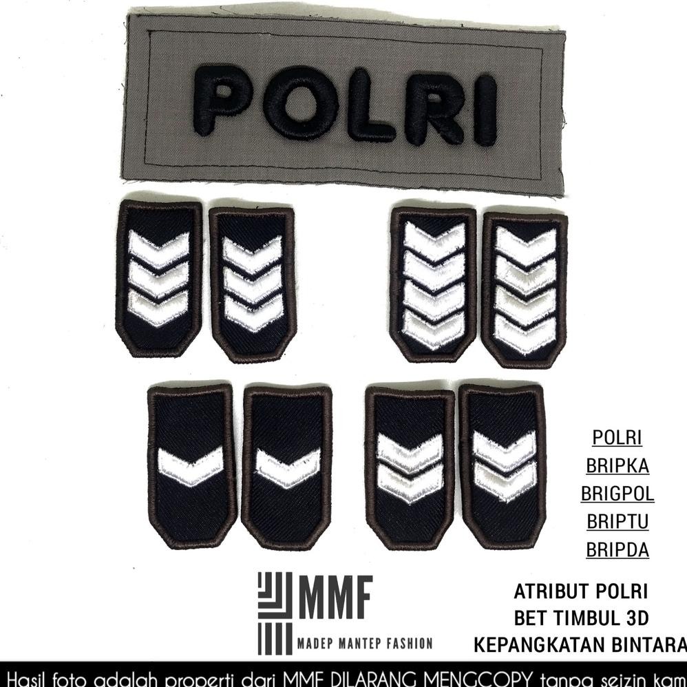 Atribut Timbul Polri Pangkat Polri 1 Pasang Pangkat Pdl Polri  Pangkat Bripda Pangkat Briptu Pangkat