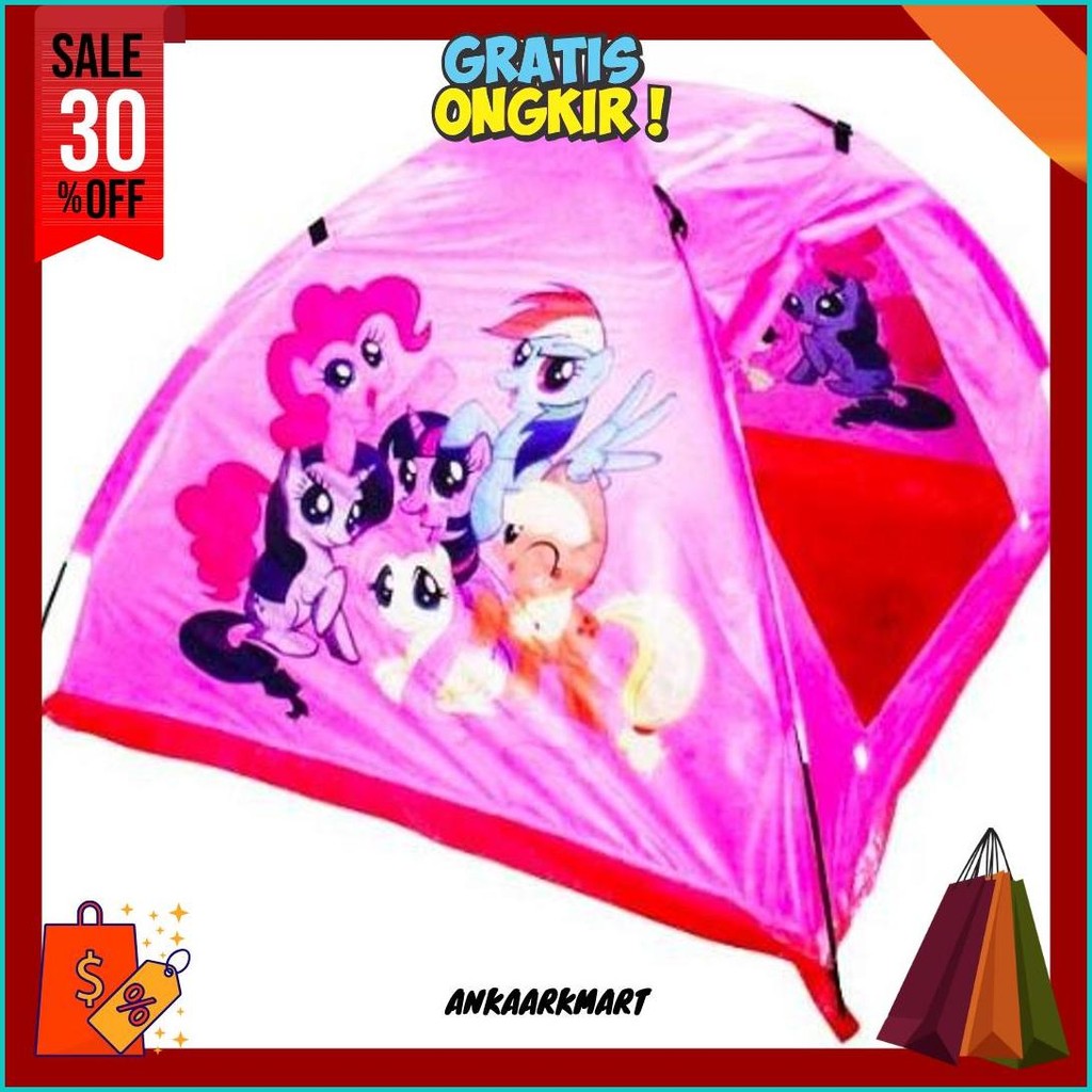 Tenda Anak Karakter Anak / Camp Tent Cars Hello Kitty Frozen Mickey Paw Patrol Spiderman Little Pony