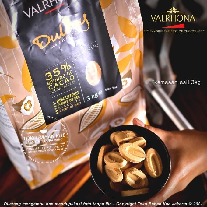 

Promo Valrhona Dulcey 32% Blond Chocolate 100Gr Couverture Cokelat Cream