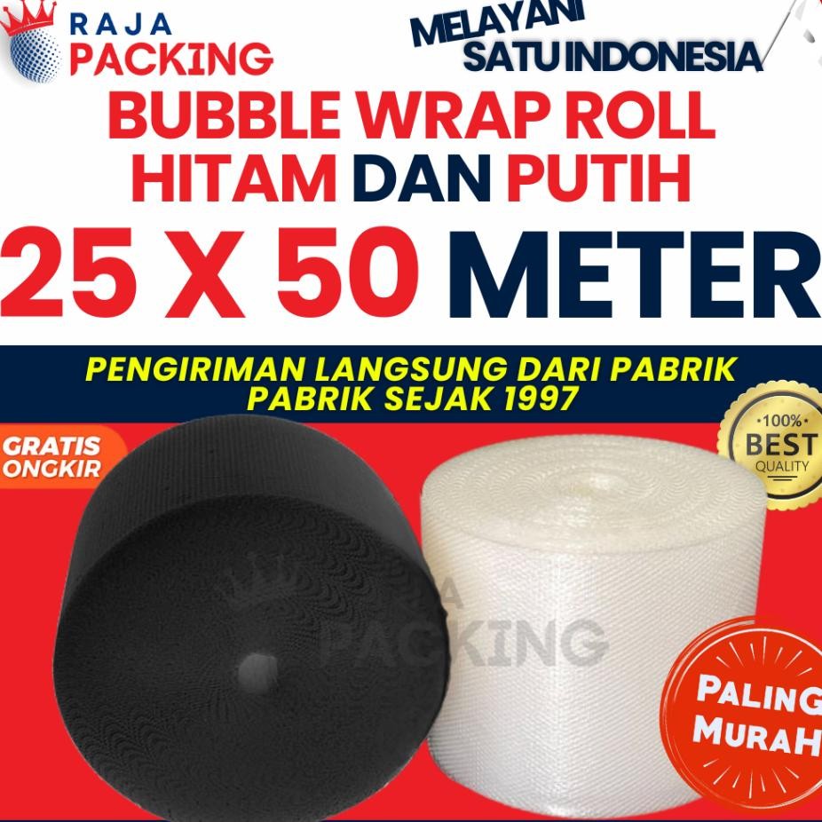 

Plati Bubble Wrap 25Cm 50 Meter Hitam Bening