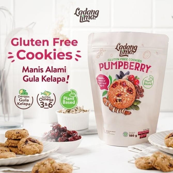 

Pumpberry 500g - Ladang Lima Cookies Gluten Free Food Healthy Snack Bebas Susu Cemilan Kering Manis With Protein DS