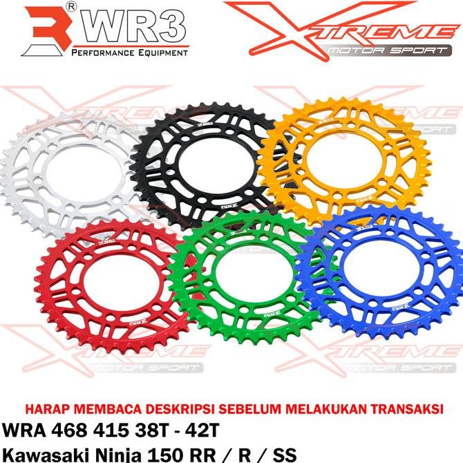 Gear Belakang WR3 Kawasaki Ninja 150 RR / R / SS 38T-42T WRA 468-415