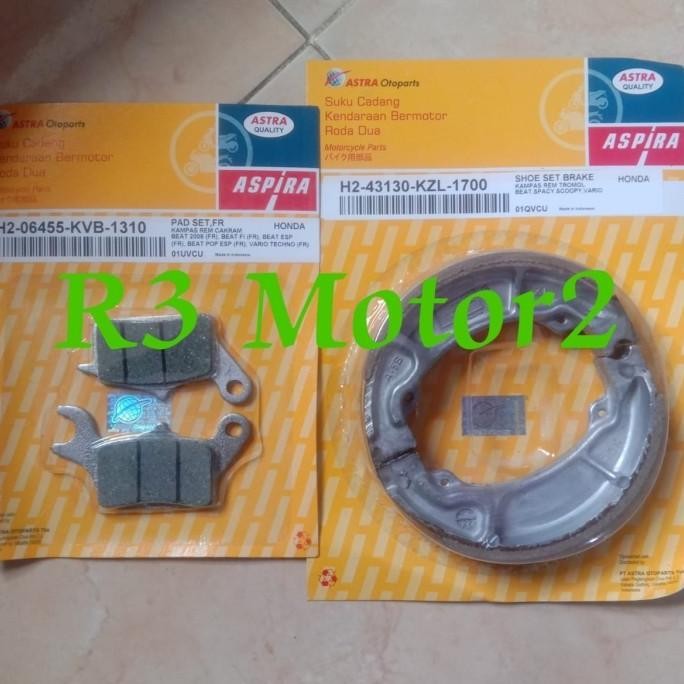 Paket kampas rem aspira depan belakang untuk beat,Vario,Vario 125