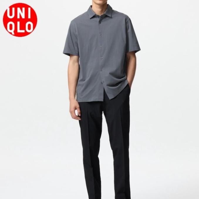 UNIQLO AIRism Katun Kaos Polo Lengan Pendek Kancing Full TERLARIS