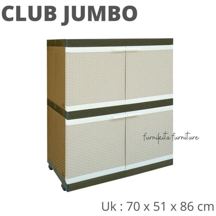 LEMARI PAKAIAN PLASTIK CLUB SUSUN 2 BESAR