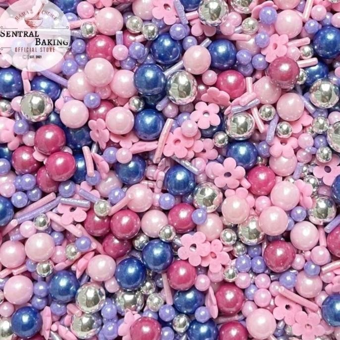 

Grosir Sprinkle Kue Mutiara Bunga Pink Biru 2/ Springkel Springkle Hiasan Kue