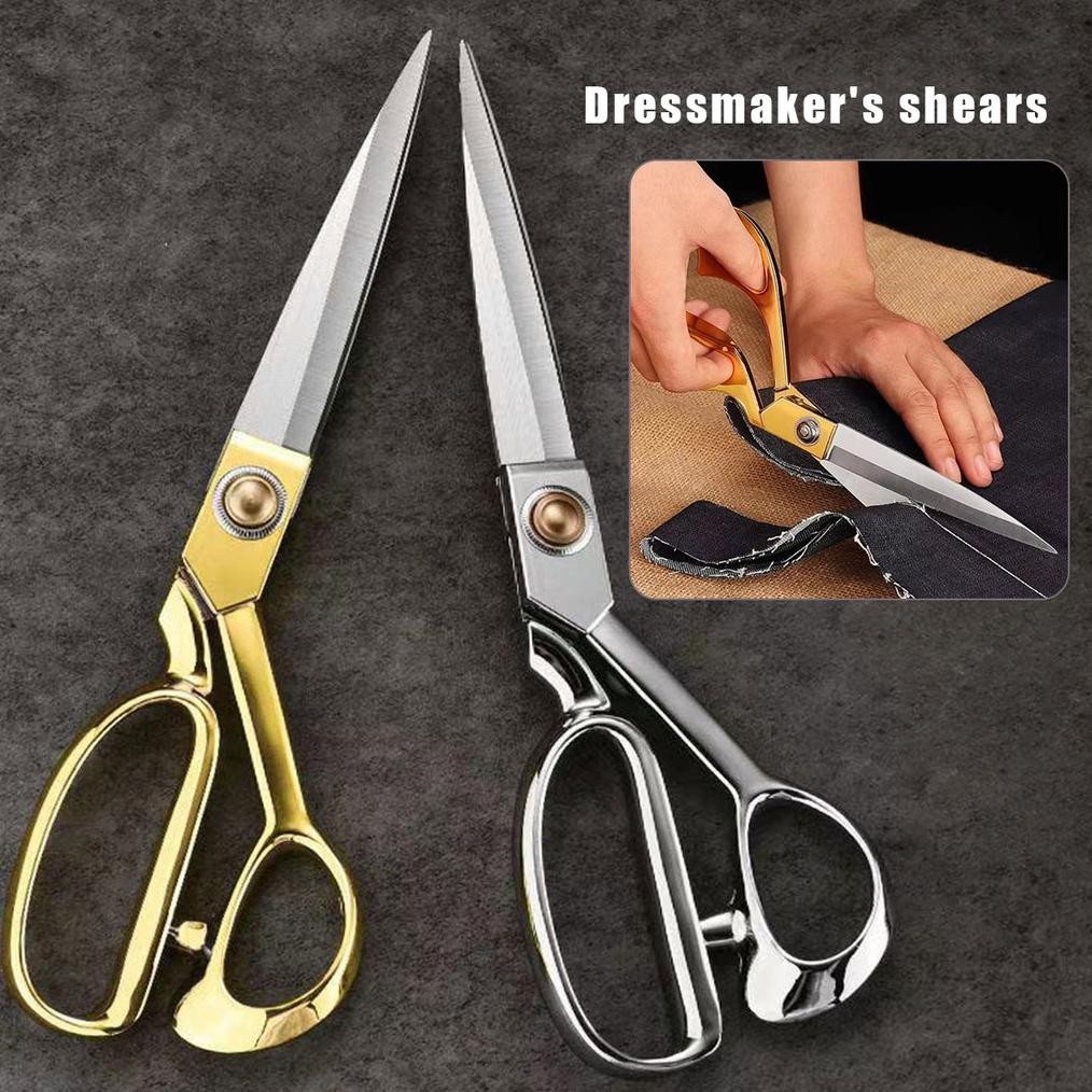 

Premium 8/10/10.5Inch Gunting Potong Bahan Kain / Textile Scissors / Gunting Penjahit / Gagang Emas Gunting Pemotong Kain High Quality