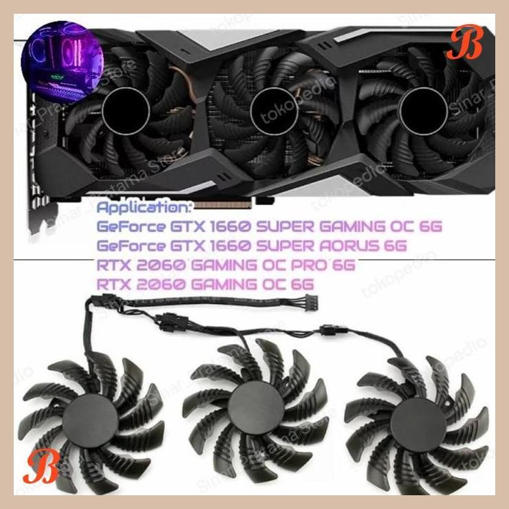 [SRP] Fan Vga Gigabyte AORUS Gtx 1060 1070 1660 Super Rtx 2060 75mm 4pin