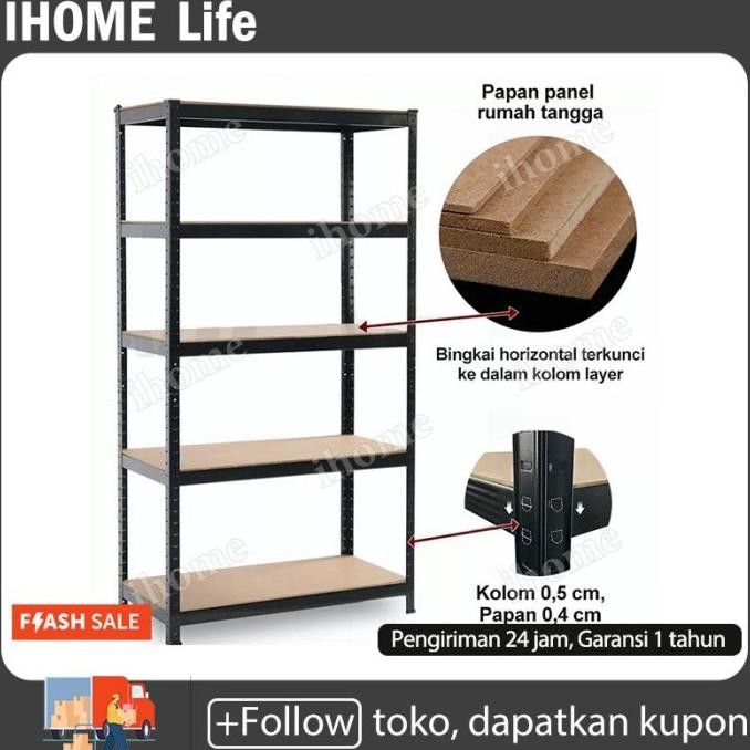Rak Gudang besi menjadi rak besar 120*40*200cm