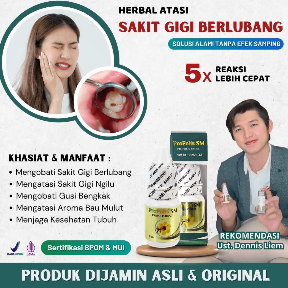 CHRIS OBAT SAKIT GIGI BERLUBANG PENGHANCUR GIGI BOLONG AGAR COPOT PROPOLIS SM ZIL 6 ML BPOM