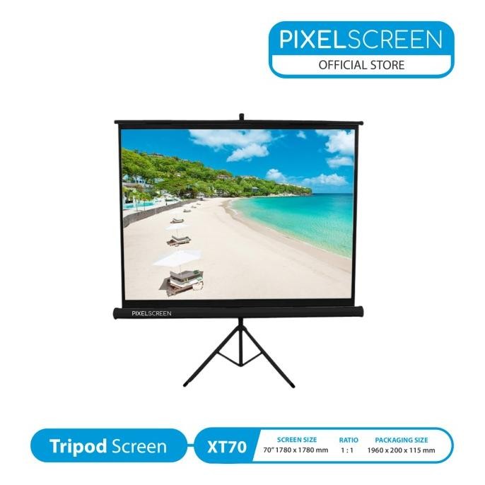 PIXELSCREEN Screen Projector / Layar Projector Tripod Screen 70"