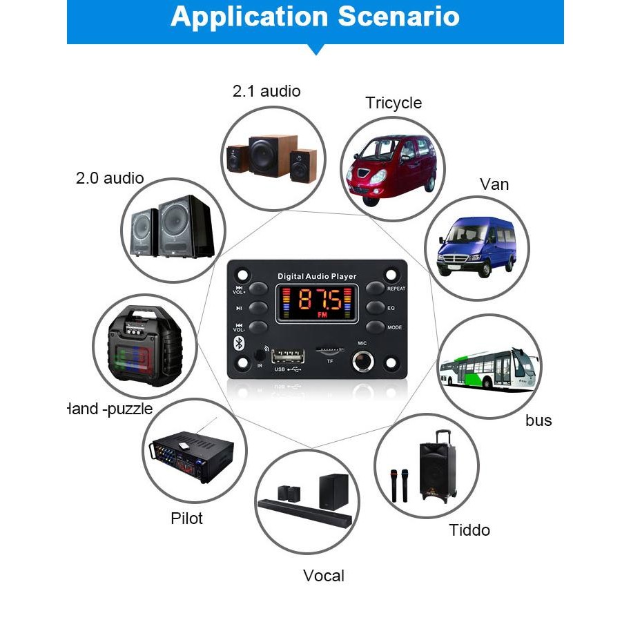 MODUL MP3 PLAYER BLUETOOTH MP3 AUDIO DECODER BOARD BISA KARAOKE 12 VOLT