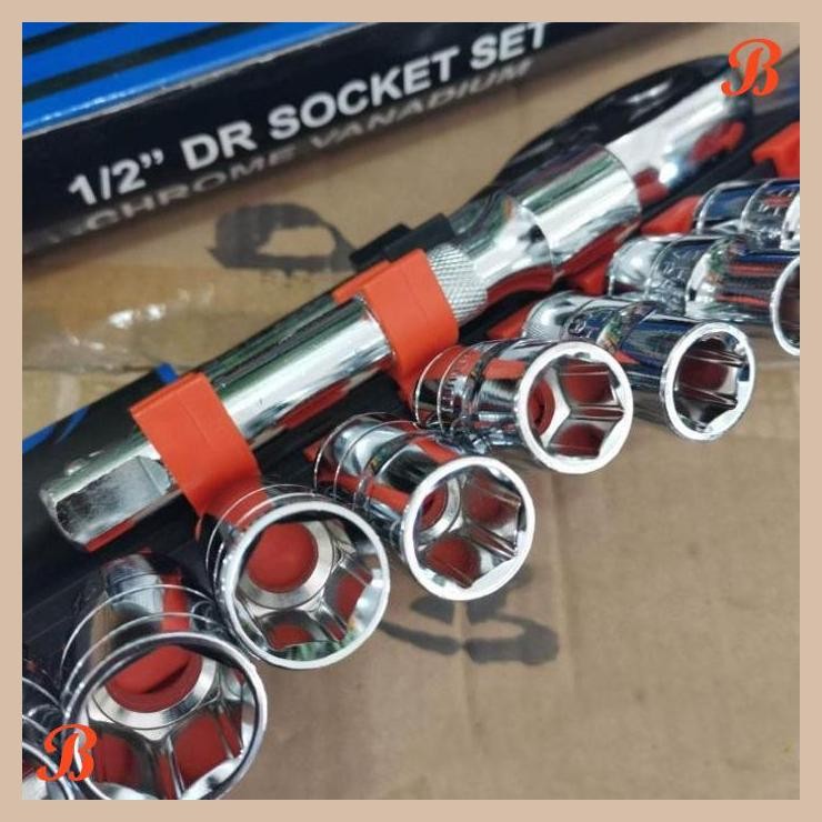 [WGL] KUNCI SOK SET 12 PCS 1/2" EDTRON KUNCI SHOCK RATCHET BESAR 12PC SET