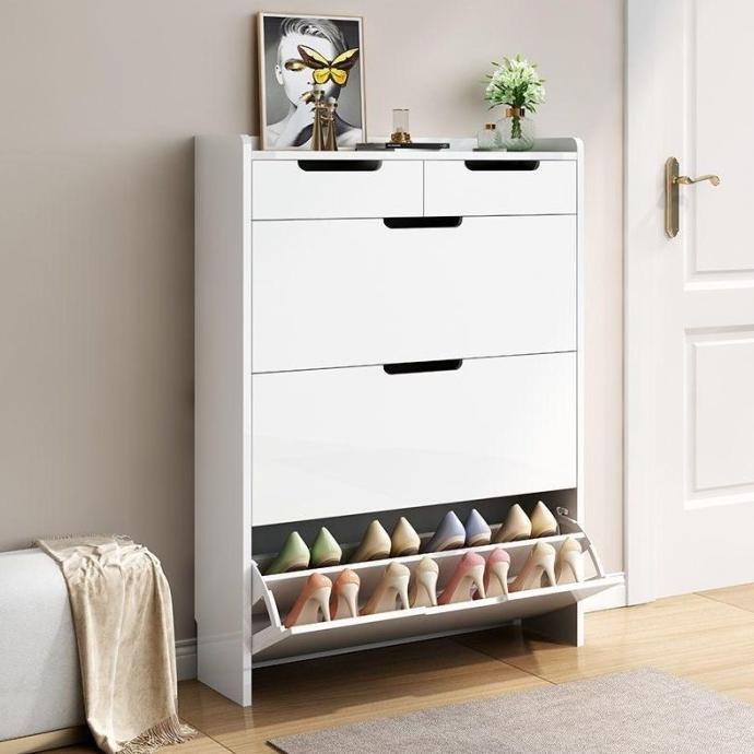 Lemari Sepatu Ganda/Rak sepatu/Lemari Sepatu Minimalis Kayu/rak sepatu tertutup/rak sepatu minimalis