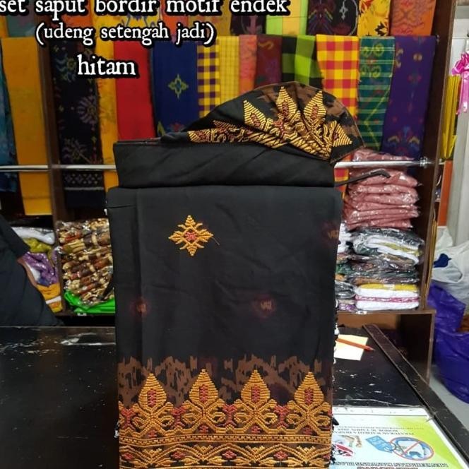 BUSANA BALI PRIA SET KAIN SAPUT UDENG SONGKET TOPI KHAS BALI