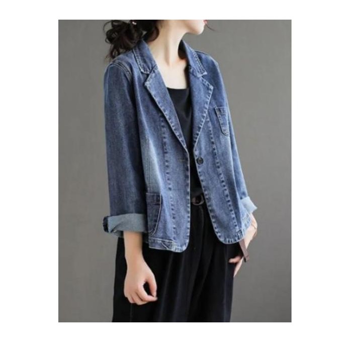Murah Blazer Wanita Jeans Tebal Import Bkk / Blazer Bangkok / Blezer Kantor Import
