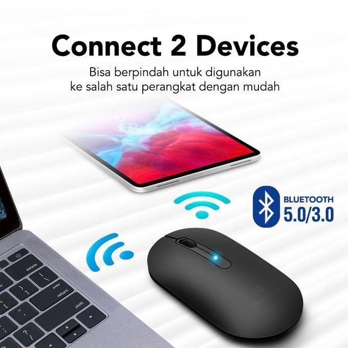Murah Mouse Dual Bluetooth 5.0 & 3.0 Micropack Inspire 2 - MP-707B-BK INSPIRE2 Non COD